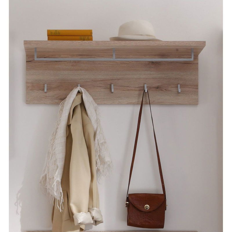 babyonlineshop trendteam Malea Wandboard mit Kleiderstange Eiche San Remo hell Jubiläumsangebot