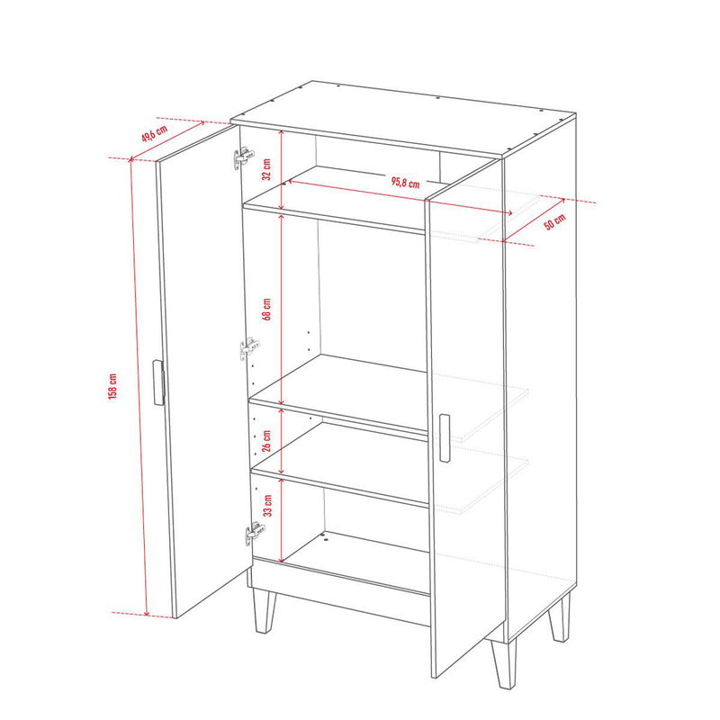 babyonlineshop VOX Lounge Kleiderschrank grau/eiche 2-türig Top Angebot