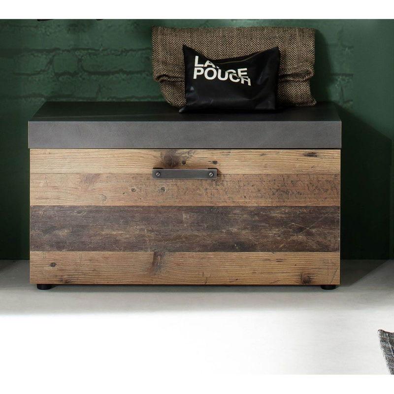 babyonlineshop trendteam Indy Garderoben-Set 2-teilig Old Wood / Graphit Grau Neueste Stile