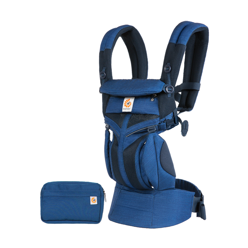 babyonlineshop Ergobaby Omni 360 Cool Air Mesh Indigo Weave Babytrage Fabrikverkauf