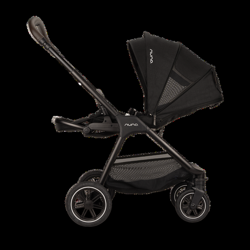 babyonlineshop Nuna TRIV next Kompakt-Kinderwagen mit magnetischem Verschluss inkl. Adapter Regenverdeck Caviar Exklusivangebot