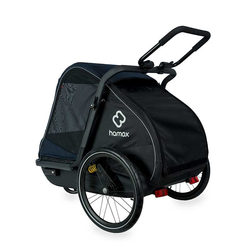 babyonlineshop Hamax Pluto L Hundeanhänger Fahrradanhänger Blau/Schwarz Muttertagsangebot