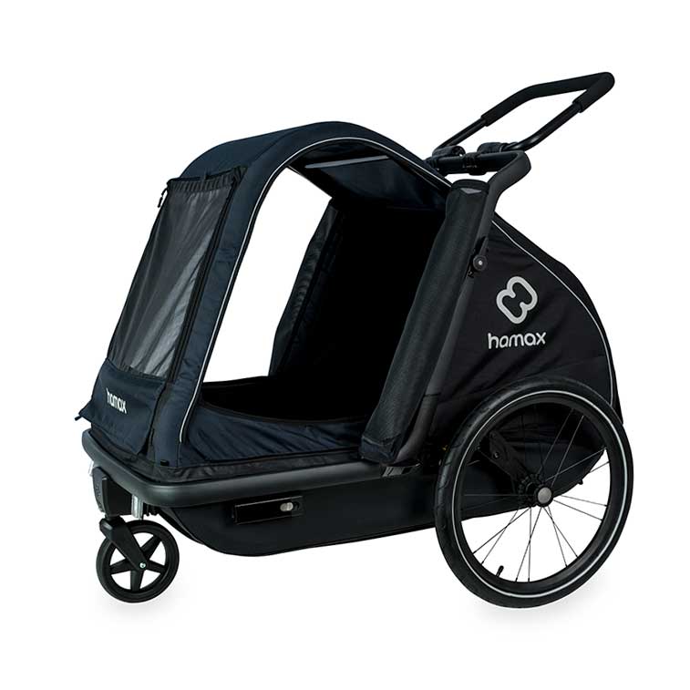 babyonlineshop Hamax Pluto L Hundeanhänger Fahrradanhänger Blau/Schwarz Muttertagsangebot