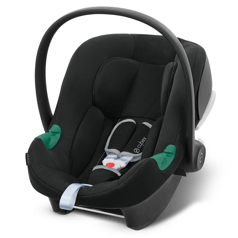 babyonlineshop CYBEX Aton B2 i-Size Babyschale Volcano Black inklusive Base One Gruppe 0+ zollfrei