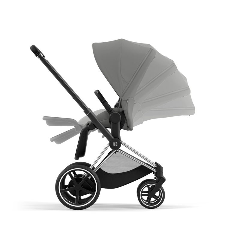 babyonlineshop CYBEX e-PRIAM Kinderwagen Mirage Grey Gestell wählbar New Generation Schlussverkauf