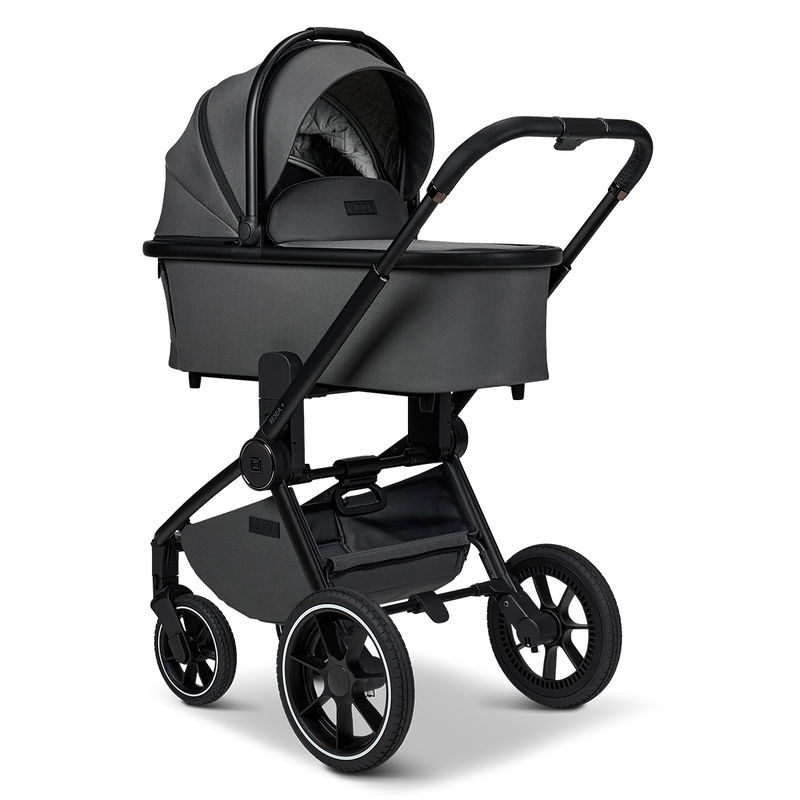 babyonlineshop Moon Resea Plus Kinderwagen Set mit Adpater und Babyschale Cosmo - anthrazit Günstiger Verkauf