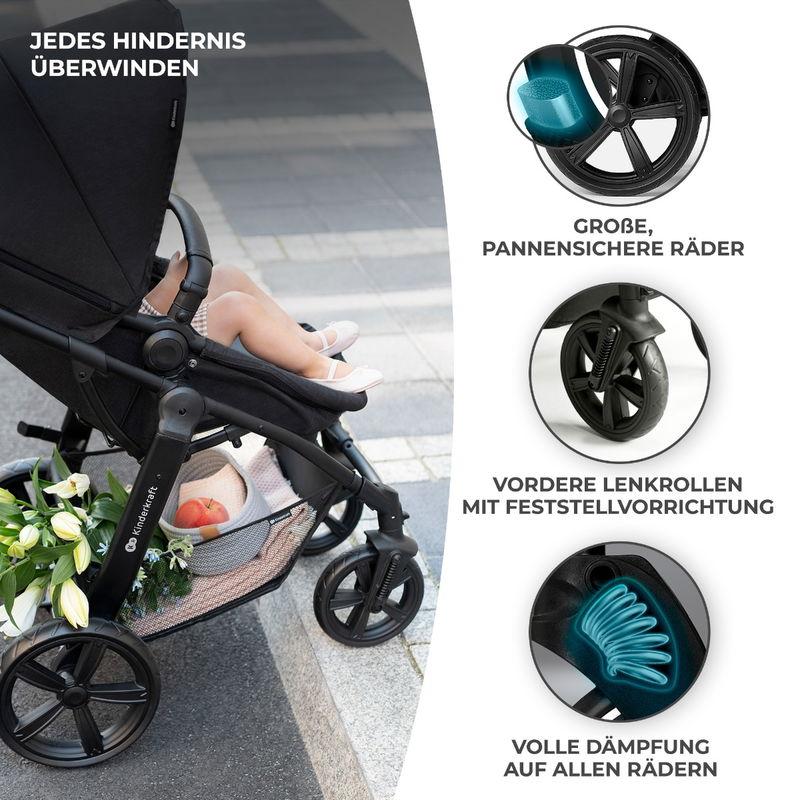 babyonlineshop Kinderkraft Kinderwagen 3in1 MOOV CT Mink Pro grey Sonderangebot